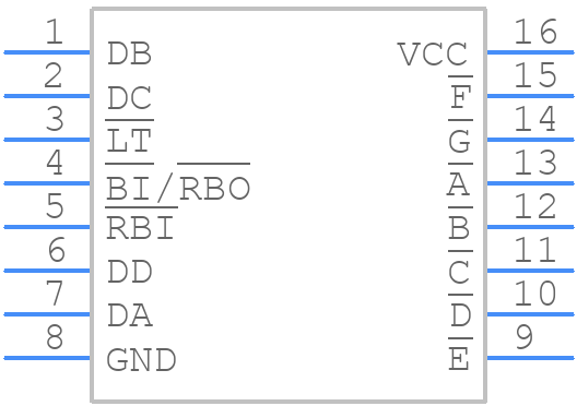 M74LS247P - Mitsubishi - PCB symbol