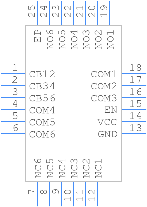 MAX4996ETG+T - Analog Devices - PCB symbol