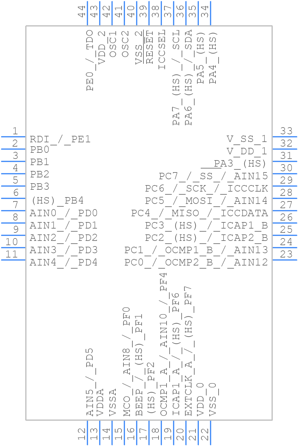 ST72F344S2T6TR - STMicroelectronics - PCB symbol