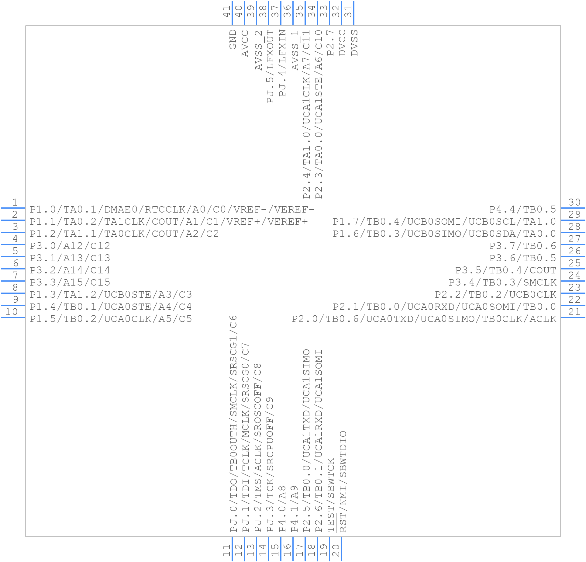 MSP430FR5847IRHAT - Texas Instruments - PCB symbol
