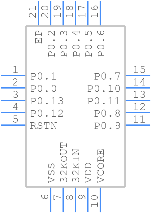 MAX32660GTP+ - Analog Devices - PCB symbol