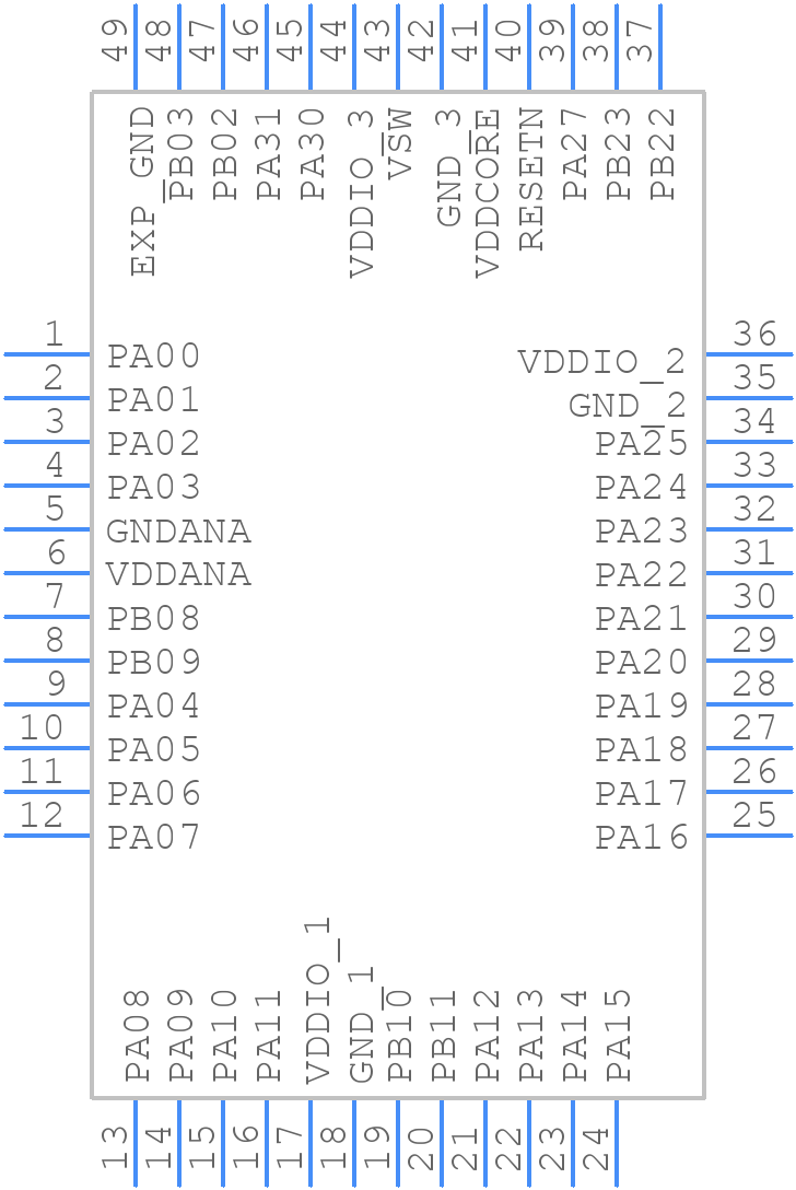 ATSAMD51G19A-MF - Microchip - PCB symbol