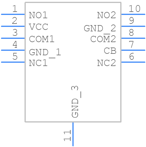 MAX14689AETB+T - Analog Devices - PCB symbol