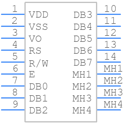 WH1602D - Winstar - PCB symbol