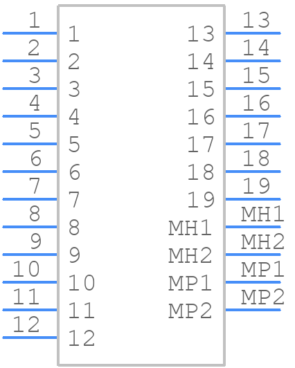 A71-05H7-161N1 - XKB Connectivity - PCB symbol