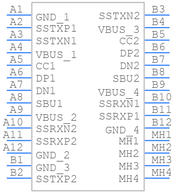 U263-241N-4BQC02 - XKB Connectivity - PCB symbol