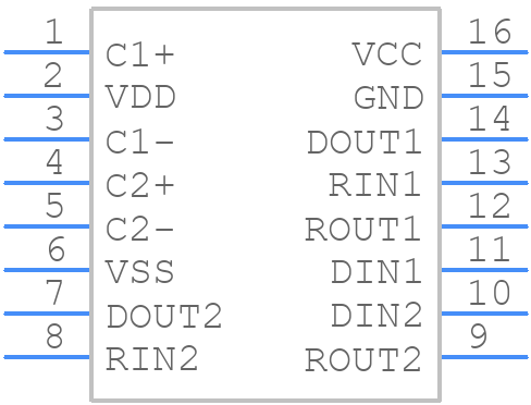 DS14C232CM - Texas Instruments - PCB symbol