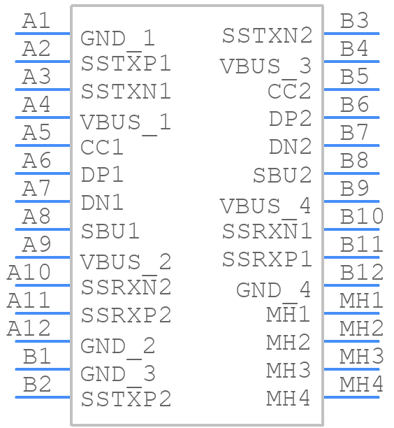 U263-241N-4BQC16 - XKB Connectivity - PCB symbol