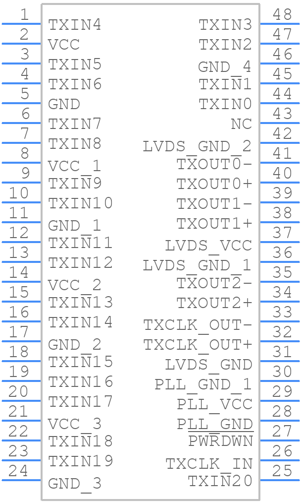 DS90CR217MTD - Texas Instruments - PCB symbol