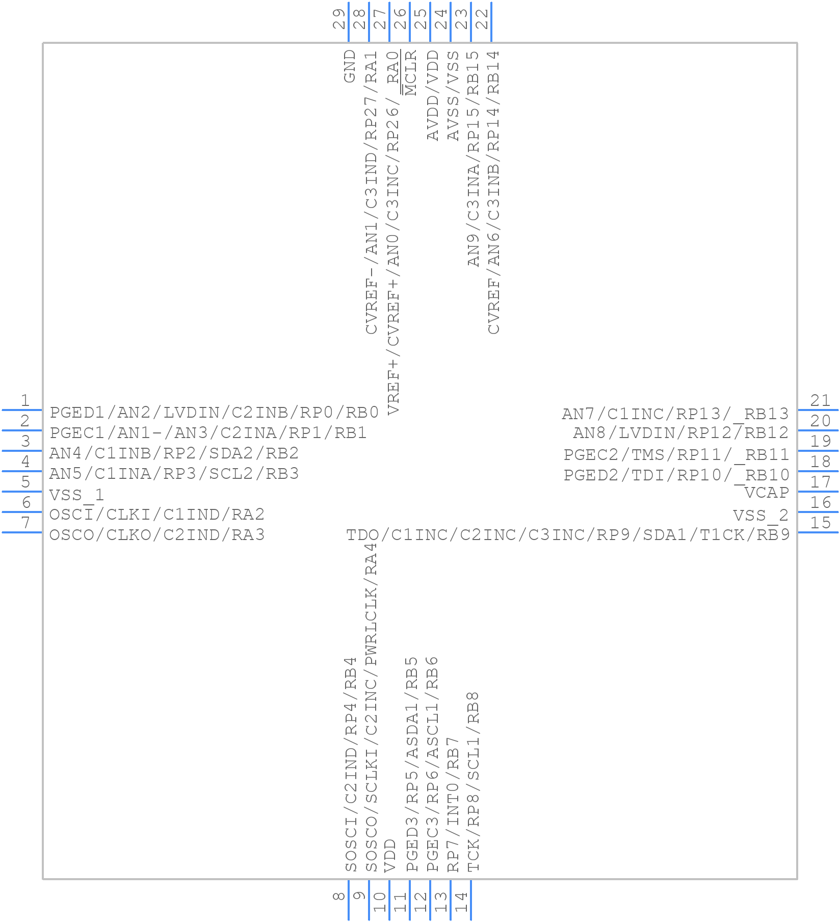 PIC24FJ64GP202-I/MV - Microchip - PCB symbol