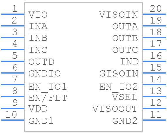 ISOW7741DFMR - Texas Instruments - PCB symbol