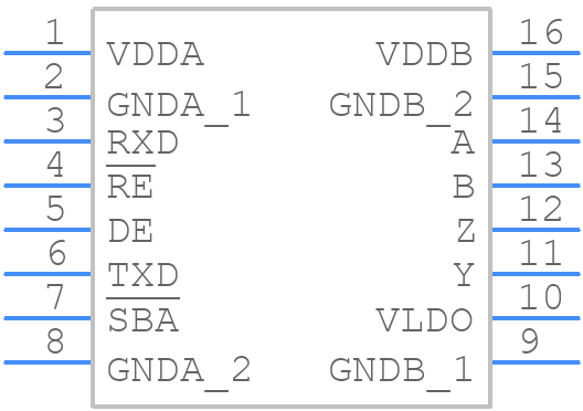 MAX14858GWE+T - Analog Devices - PCB symbol