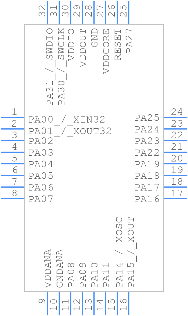 ATSAML10E15A-AU - Microchip - PCB symbol