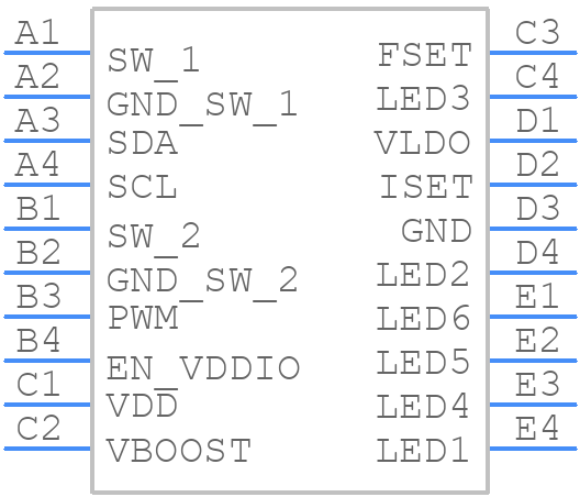 LP8556TMX-E09/NOPB - Texas Instruments - PCB symbol