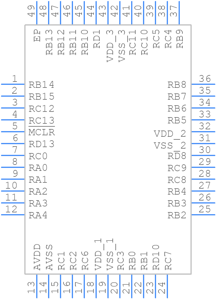 DSPIC33CK512MP605-I/M7 - Microchip - PCB symbol
