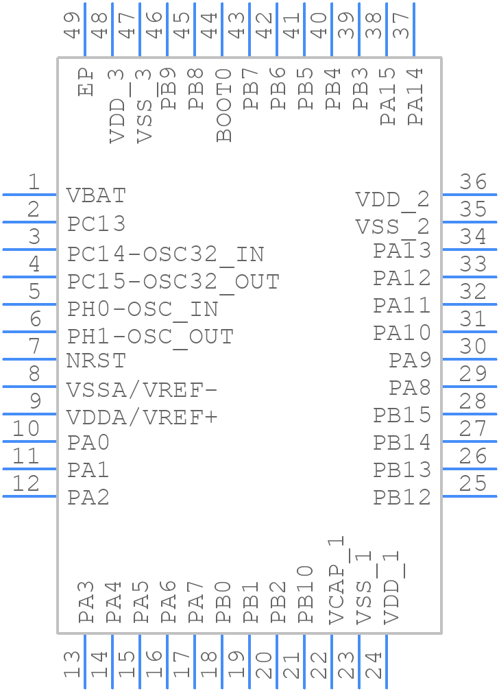 STM32F410C8U7TR - STMicroelectronics - PCB symbol