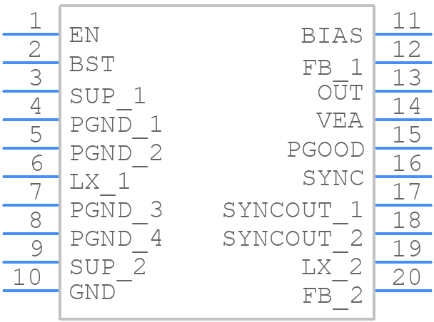 MAX20404AFOC/VY+ - Analog Devices - PCB symbol