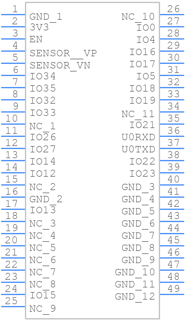 ESP32-WROOM-DA-N16 - Espressif Systems - PCB symbol