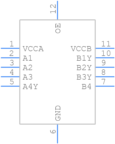 TXU0304RUTR - Texas Instruments - PCB symbol