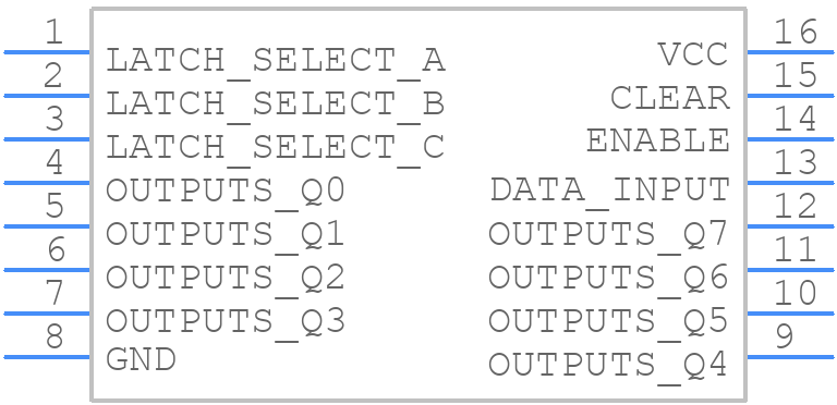 HD74LS259P - HITACHI - PCB symbol