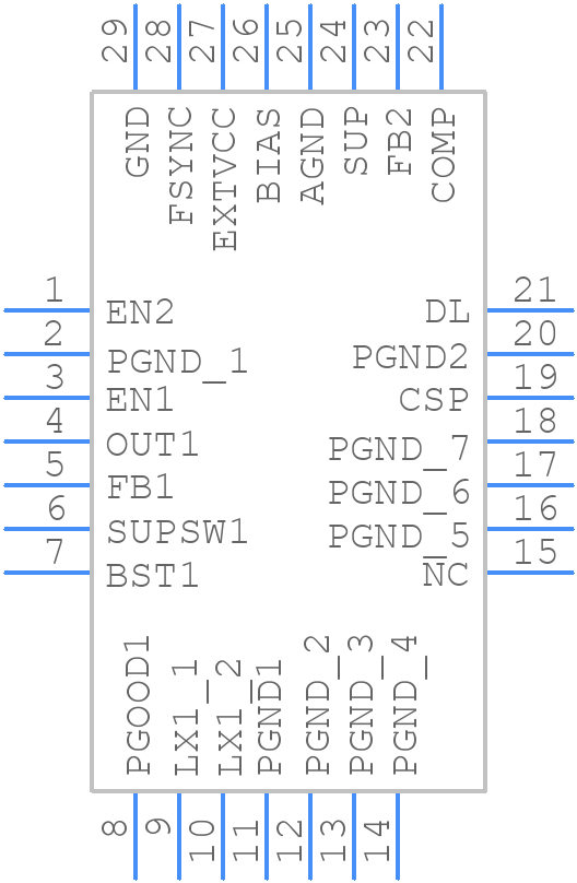 MAX20458ATIF/VY+ - Analog Devices - PCB symbol