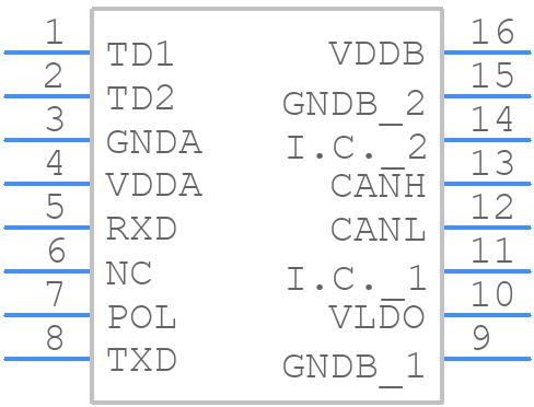 MAX14882AWE+T - Analog Devices - PCB symbol