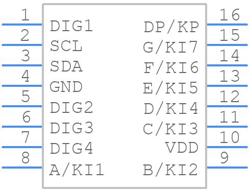 TM1650 - TITAN MICRO ELECTRONICS - PCB symbol