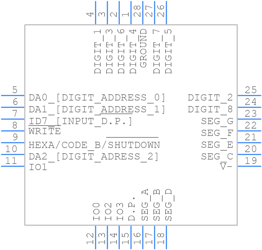 ICM7218DIQI+ - Analog Devices - PCB symbol