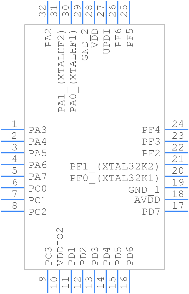 AVR128DB32-E/PT - Microchip - PCB symbol