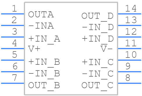 LM6154BCM/NOPB - Texas Instruments - PCB symbol