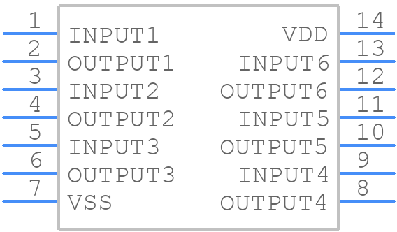 CD40106BCN - Texas Instruments - PCB symbol