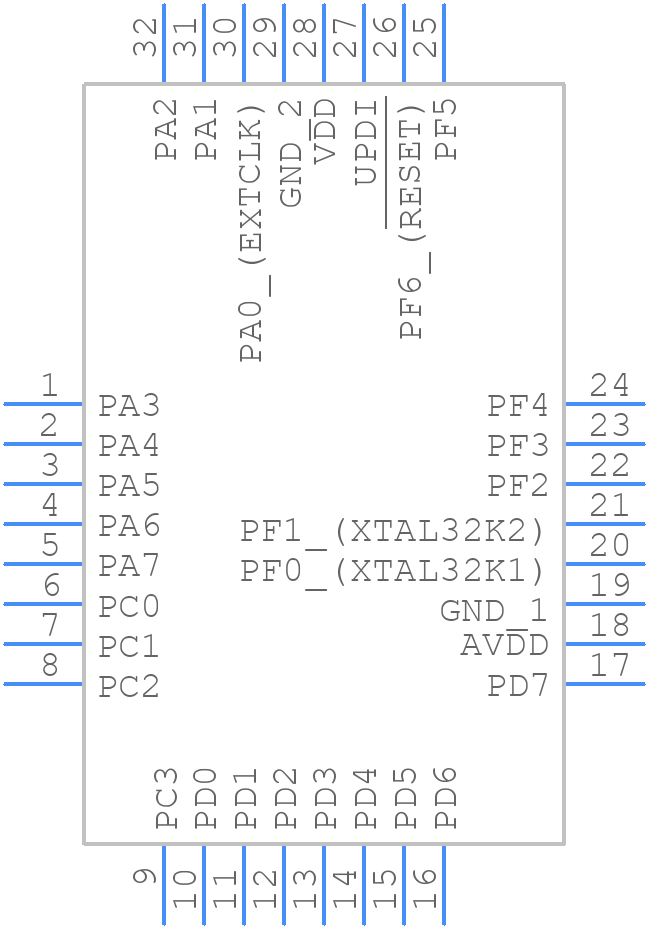 AVR32DA32T-E/PT - Microchip - PCB symbol