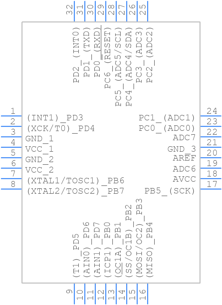 ATMEGA8L-8AC - Microchip - PCB symbol