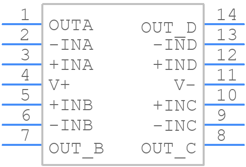 LMH6644MT/NOPB - Texas Instruments - PCB symbol