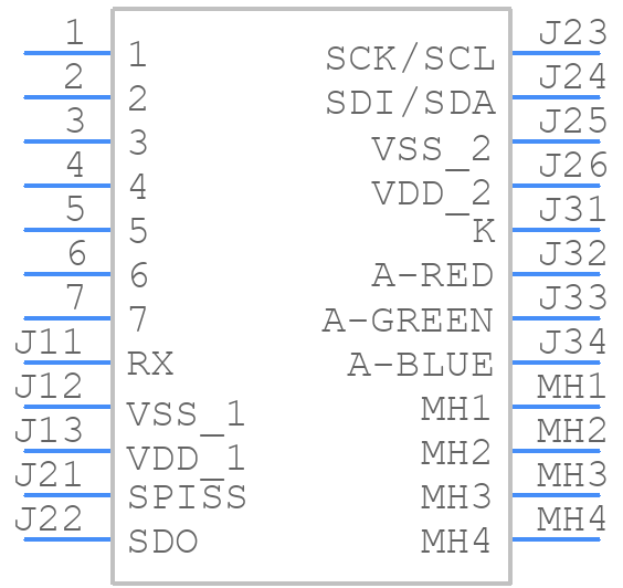 NHD-0216K3Z-FSRGB-FBW - Newhaven Display - PCB symbol
