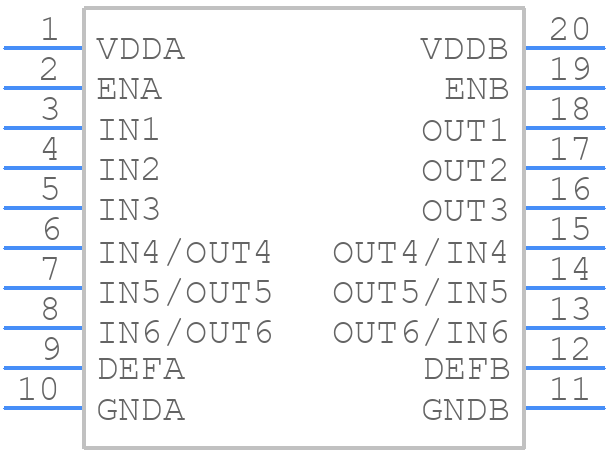 MAX22565CAAP+T - Analog Devices - PCB symbol
