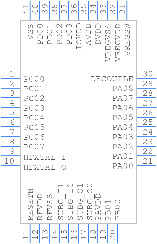 EFR32ZG23A010F512GM40-B - Silicon Labs - PCB symbol