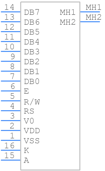 SD1602HUOB-XA-G-G - Sunlike Display - PCB symbol