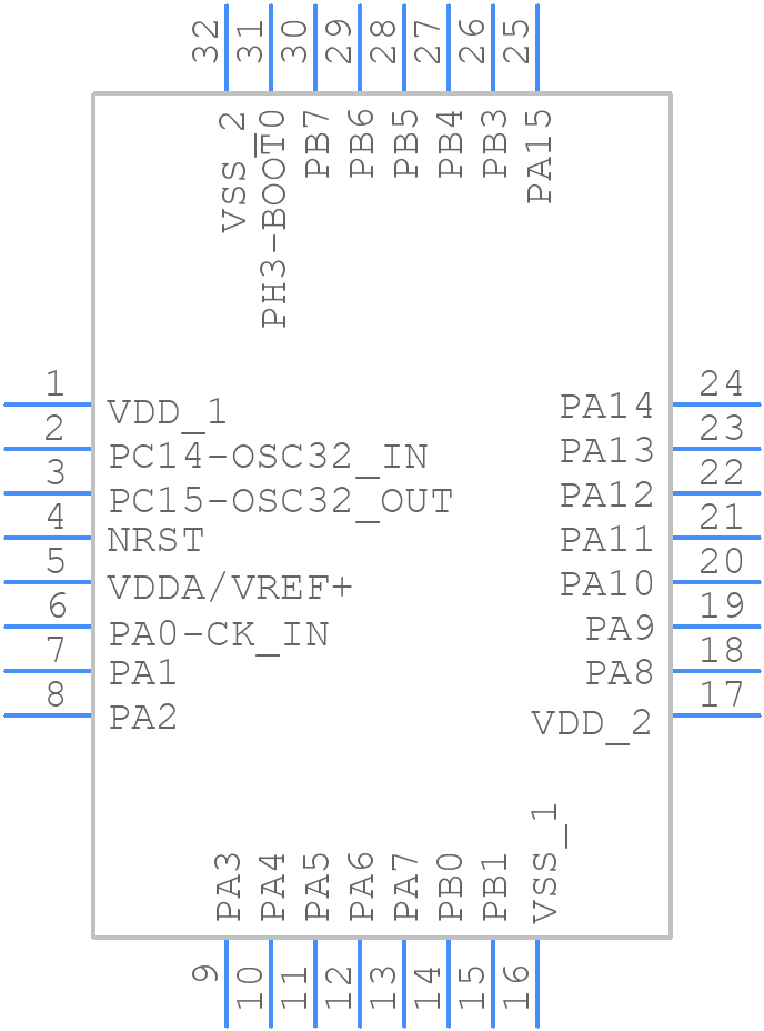 STM32L412KBT6 - STMicroelectronics - PCB symbol