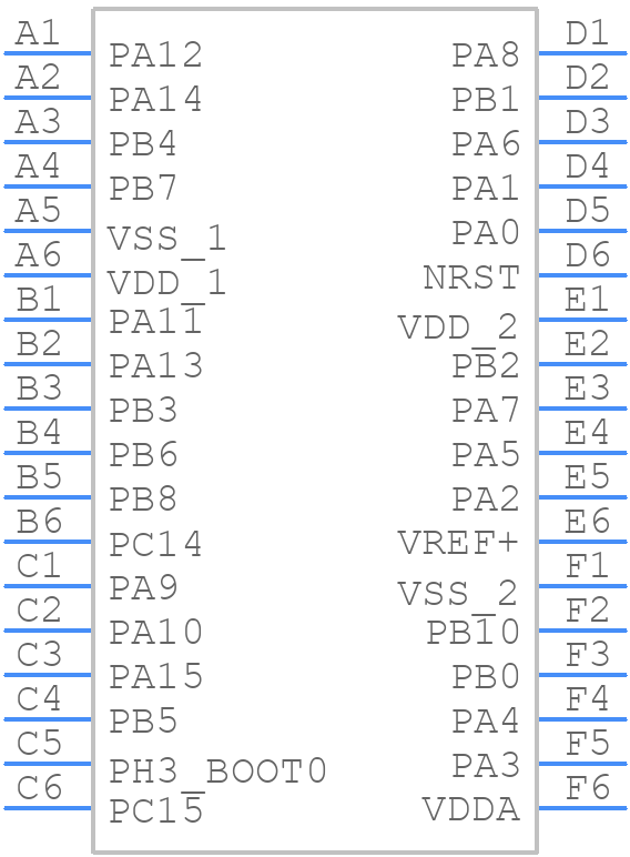 STM32L412TBY6TR - STMicroelectronics - PCB symbol