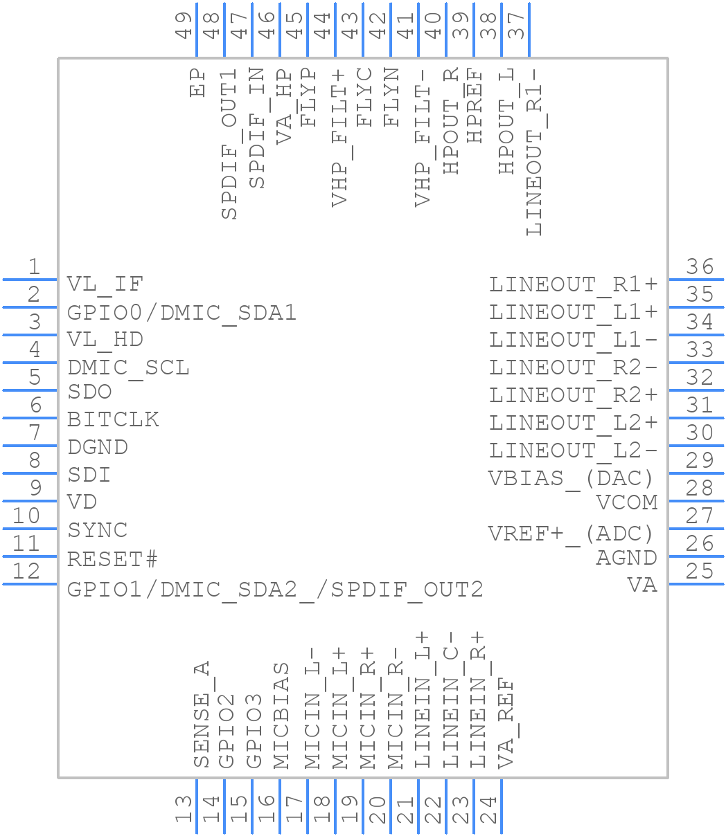 CS4206BCNZ - Cirrus Logic - PCB symbol