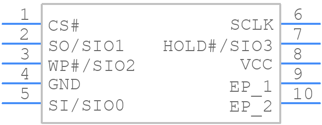 MX25L3233FZBI-08G-TR - Macronix - PCB symbol