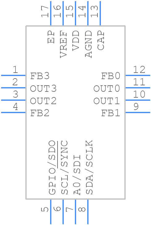 DAC53204RTER - Texas Instruments - PCB symbol