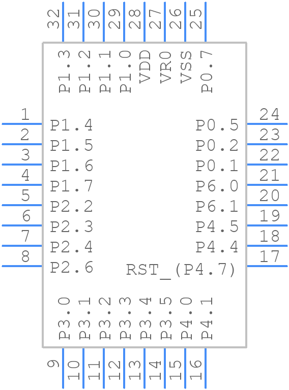 MG82F6D32AD32 - Megawin - PCB symbol