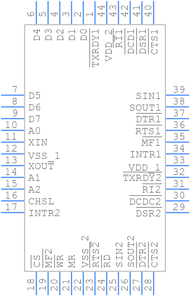 PC16552DV - Texas Instruments - PCB symbol