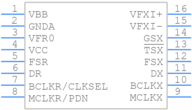TP3057N/NOPB - Texas Instruments - PCB symbol