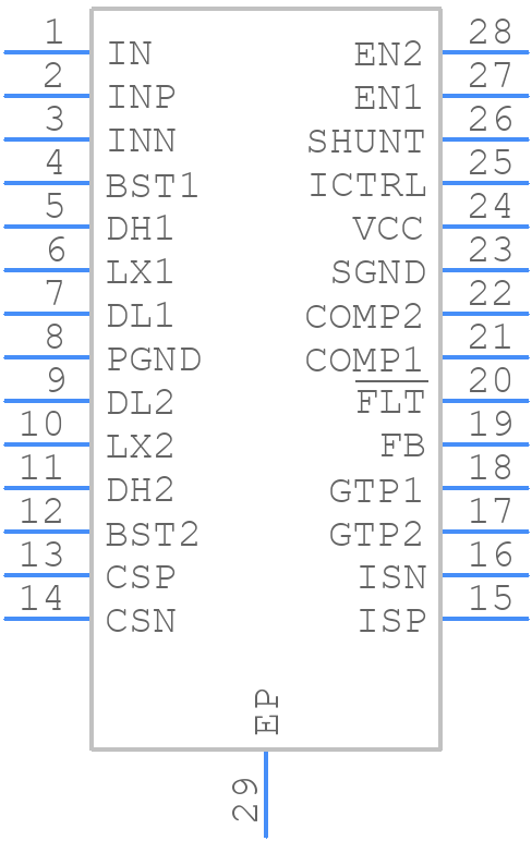 MAX25603AUI/V+ - Analog Devices - PCB symbol