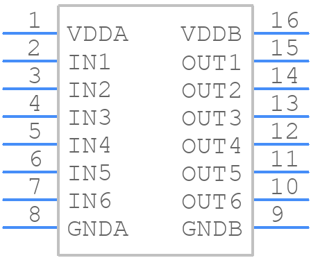MAX22166CAEE+T - Analog Devices - PCB symbol