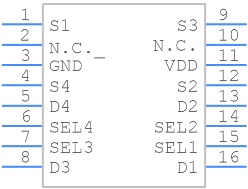 TMUX1113RSVR - Texas Instruments - PCB symbol
