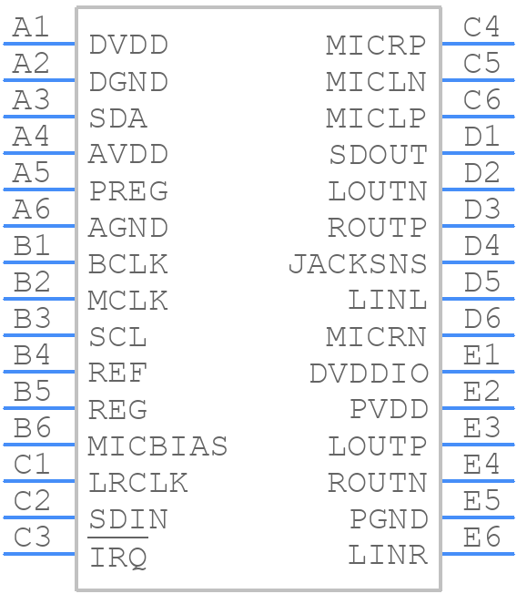 MAX9867EWV+ - Analog Devices - PCB symbol